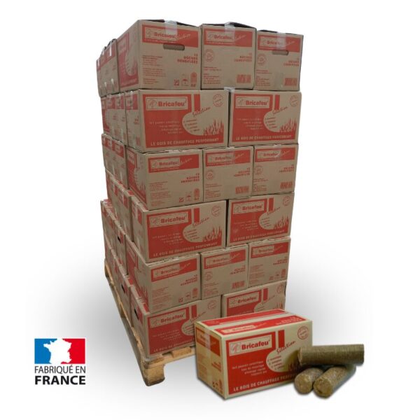 Bûches compressées Bricafeu en palette – 54 cartons de 15 bûches – Image 4