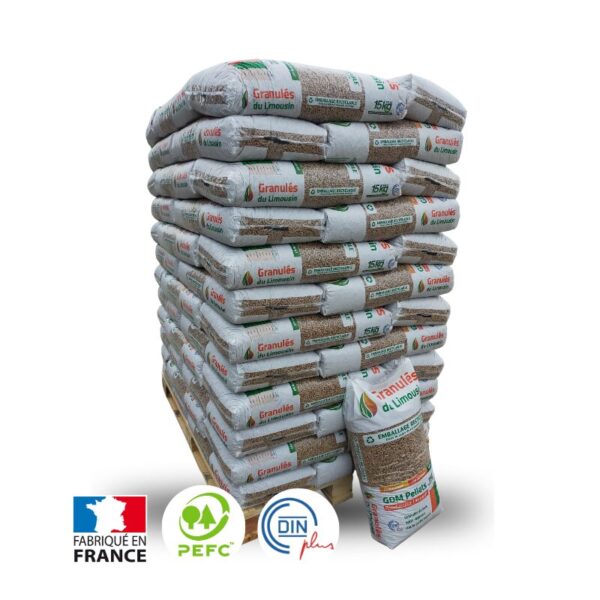 Granulés de bois GDM – Palette de 72 sacs de 15kg