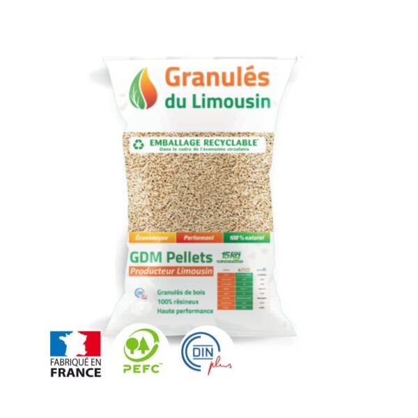 Granulés de bois GDM – Sac de 15kg